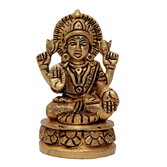 Brass Laxmi Lakshmi Round Flower Base KBH07199