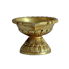 Brass Diya Oil Lamp with Round Base KBH07251