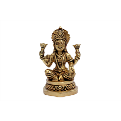 Brass Laxmi Ji on Heart Shape Base Idol KBH07261