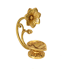 Brass Diya With Flower KBH07351
