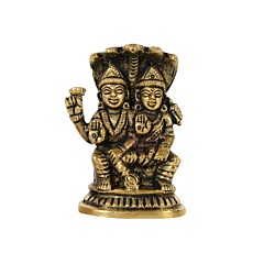 Brass Vishnu Laxmi Sitting on Shesnag statue  KBH07384