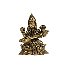 Brass Saraswati Kamal Sitting Small Idol KBH07425