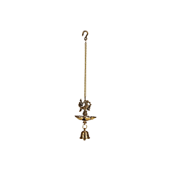 Brass Hanging Peacock Diya with Bell KBH07430