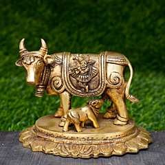 Brass Cow & Calf statue KBH07767