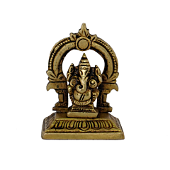 Brass Frame Ganesh Right Trunk Idol KBH07903