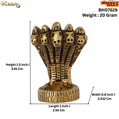Brass 5 Face Snake Statue KBH07929
