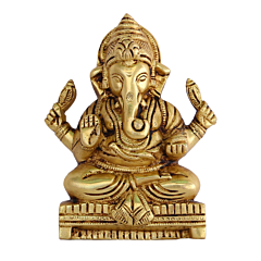 Brass Ganesh Decorative Plate KBH08058
