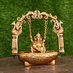 Brass Bowal Ganesh Jhulla 8 Inch KBH08141