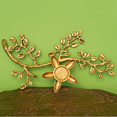 Brass Candle with  Flower Stick KBH08186