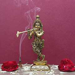 Brass Krishana 9 Inch KBH08240