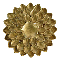 Brass Flower-Shaped Diya with 3 Round KBH08565