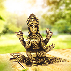 Brass Narmada Goddess Idol KBH08676