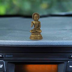 Brass Buddha Idol For Car Dashboard KBH08756