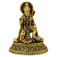 Small Lord Hanuman Brass Statue for Home Temple, Puja Room & Spiritual Decor BH09239