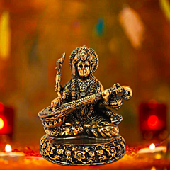 Brass Saraswati Idol  4 Inch KBH09354