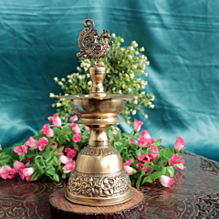 Brass Bird Deepak | Traditional Brass Oil Lamp with Bird Design for Pooja BH09372