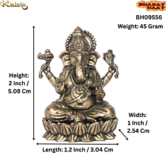 Brass Ganesha Height 2 Inch KBH09556