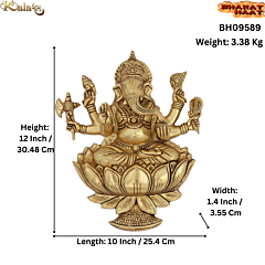 Brass Ganesha Wall Hanging 12 Inch KBH09589