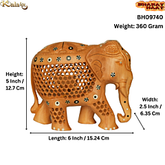 Wooden Elephant Figurine  6 Inch KBH09740