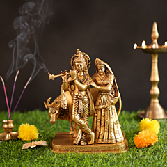 Brass Radha Krishna statue KBH09807