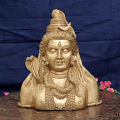 Large Brass Shiv Shankar Face BH09927