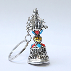 Brass Tibetan Prayer Bell KeyChain with Ring 2 Inch KBH09962