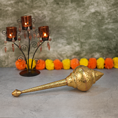 Brass Gada Traditional Brass Mace for Temple and Home Decor KBH10017