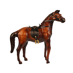 Handcrafted Leather Horse Statue BH10078