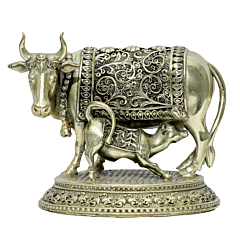 Brass Cow & Calf Statue KBH10273