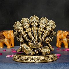 Brass Panchmukhi Ganesh Idol 5 inch KBH10362