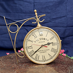 Metal Double Sided Victorian Style Station Clock for Home & Office Decor BH10397