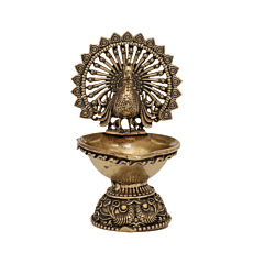 Brass Peacock Diya or Oil Lamp KBH10594