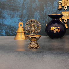 Brass Peacock Diya  KBH10595