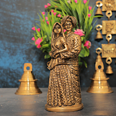 Brass Rajasthani Couple Showpiece 7 Inch KBH10614
