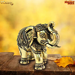 Brass Elephant Statue for Home Decor & Vastu | Decorative Brass Elephant Idol for Office, Living Room & Gift BH11182