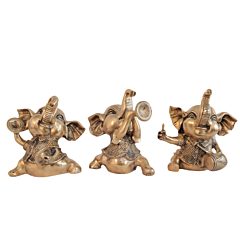 Brass Elephant Set of 3, 7 Inch KBH11191