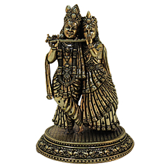 Brass Radha Krishna Idol for Home Temple | Radha Krishna Brass Murti for Puja, Vastu & Spiritual Decor BH11211