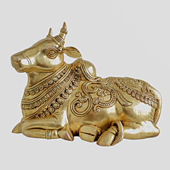 Brass Nandi Statue 9 Inch KBH11306