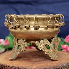 Brass Urli Bowl for Home Decor, Floating Flowers, Diya & Festive Decoration BH11518