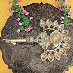 Brass Aarti Diya Height 6 Inch BH11587