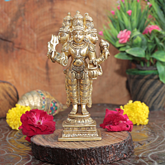 Brass Brahma, Vishnu, Mahesh Idol Statue KBH11603