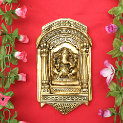 Brass Ganesha Wall Hanging 8 Inch KBH11611