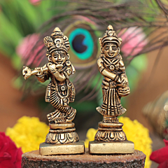 Brass Radha & krishna Standing Statue 3 Inch KBH11615
