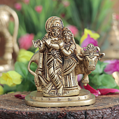 Brass Radha & Krishna Statue KBH11733