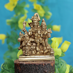 Brass Shiv Family Idol Shiv Parvati Kartikey Ganesha  KBH11747