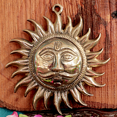 Brass Sun God Wall Hanging for Home Entrance, Vastu & Spiritual Decoration BH12131