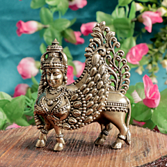 Brass Kamdhenu Idol for Home Temple BH12231