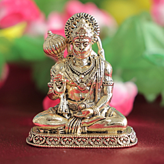 Mini Brass Hanuman Ji Sitting Idol BH12263