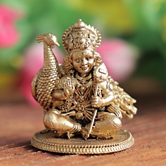Lord Kartikeya Murti for Home Temple, Car Dashboard & Office Decor BH12353