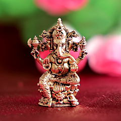 Small Ganpati Murti for Car Dashboard, Home Temple & Office Decor BH12359